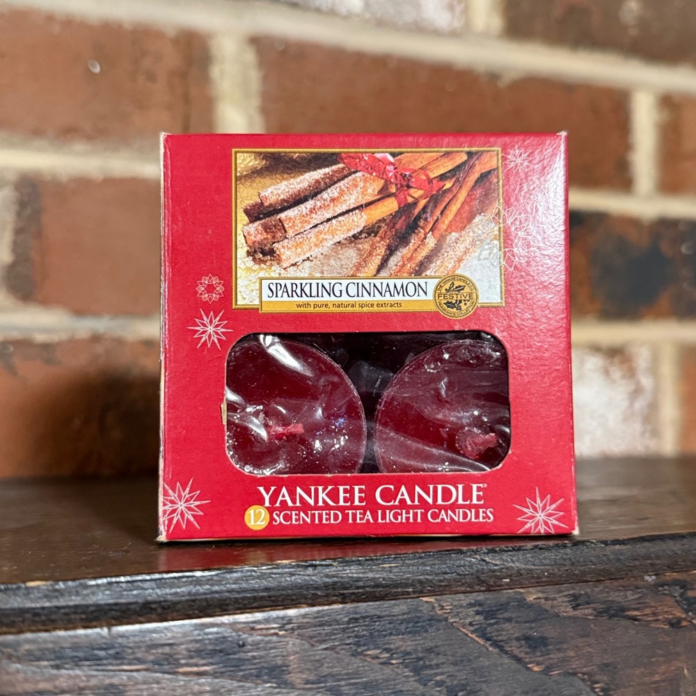 Yankee Candle Sparkling Cinnamon Scented Tea Light Candles 10 count Red Holiday